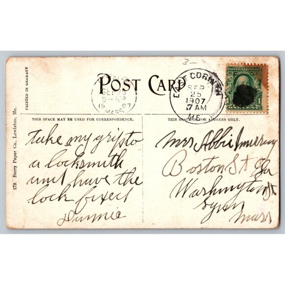 Postcard  Posted 1907 Maine  Gymnasium  University of Maine Orono #806 - Picture 2 of 2